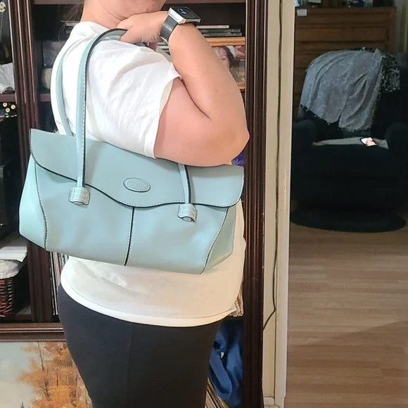 TOD'S Light Blue Leather Handle Bag - Picture 6 of 6